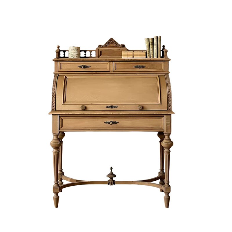 Storage & Organization - French Retro Solid Wood Clamshell Dressing