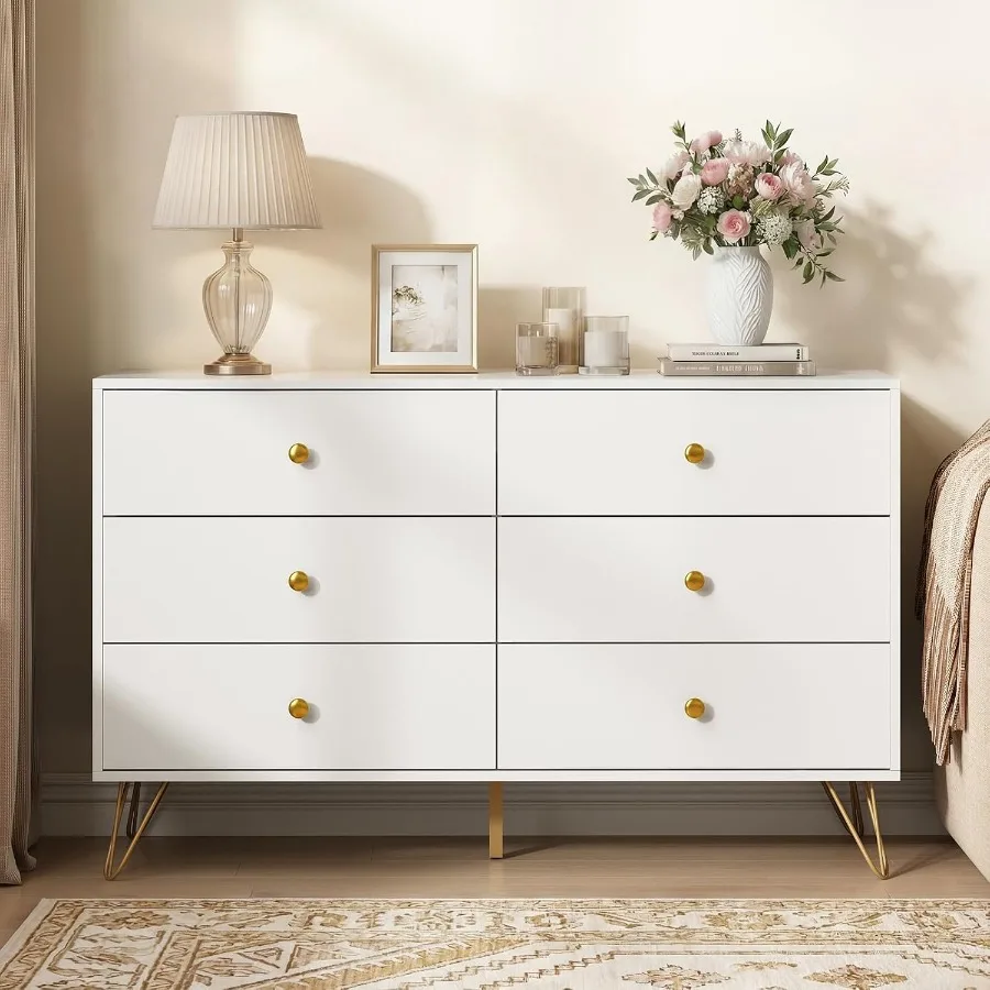 Bedroom 6-Drawer White Dresser - Storage & Organization ulasan dan harga