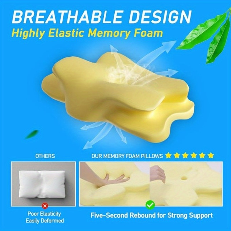 1pcs Ergonomic Memory Foam Cer - Memory Foam Orthopedic Pillow Neck Pain ulasan dan harga