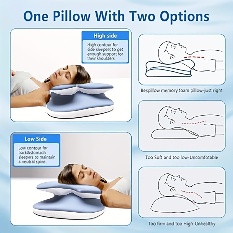 1pcs Ergonomic Memory Foam Cer - Memory Foam Orthopedic Pillow Neck Pain ulasan dan harga
