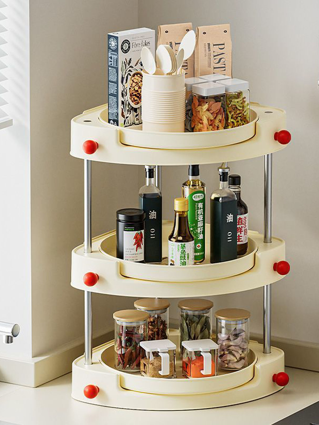 Home storage rack rotating mul - Kitchen ulasan dan harga