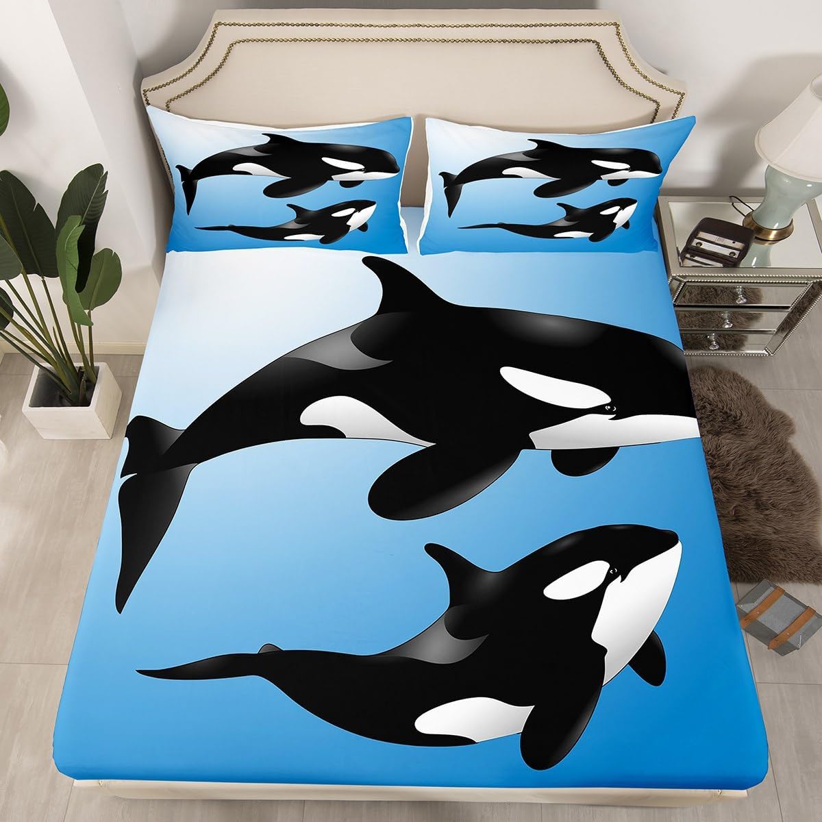 Whale Fitted Sheet Kawaii Kill - Fitted Bed Sheets Deep Pocket ulasan dan harga