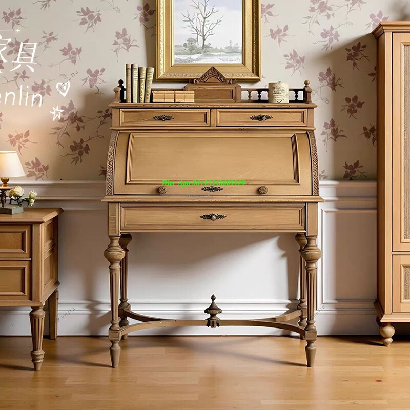 French Retro Solid Wood Clamsh - Storage & Organization ulasan dan harga