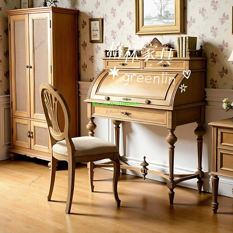 French Retro Solid Wood Clamsh - Storage & Organization ulasan dan harga