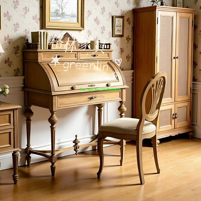 French Retro Solid Wood Clamsh - Storage & Organization ulasan dan harga