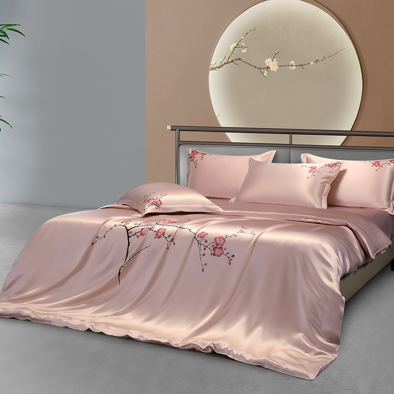 25mm Mulberry Silk Flowers Bed - Aesthetic Floral Duvet Cover ulasan dan harga