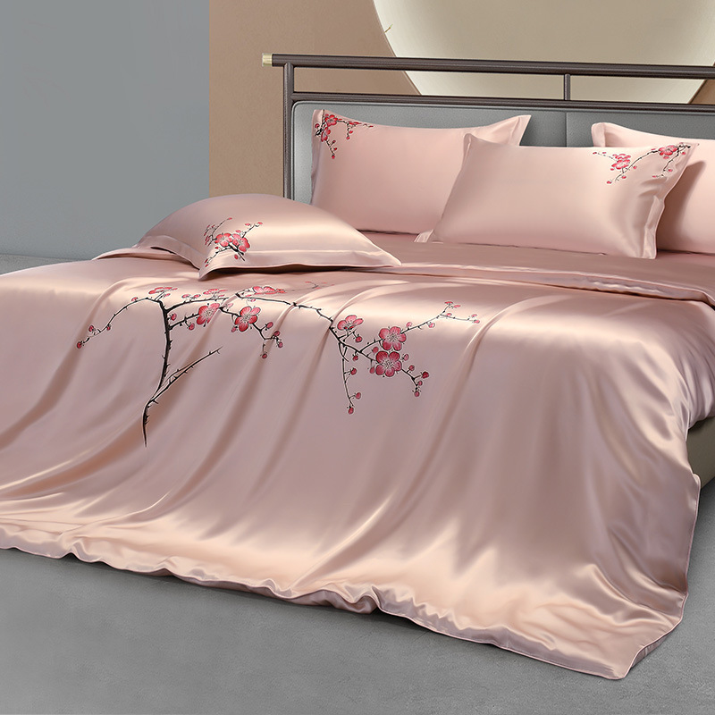 25mm Mulberry Silk Flowers Bed - Aesthetic Floral Duvet Cover ulasan dan harga