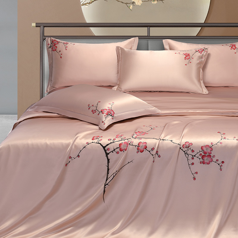 25mm Mulberry Silk Flowers Bed - Aesthetic Floral Duvet Cover ulasan dan harga