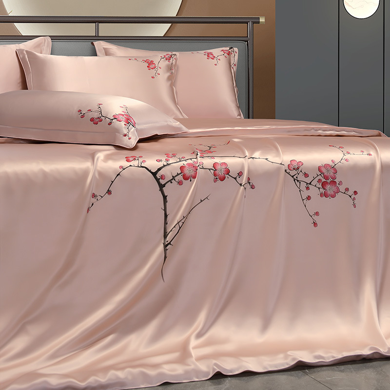 25mm Mulberry Silk Flowers Bed - Aesthetic Floral Duvet Cover ulasan dan harga