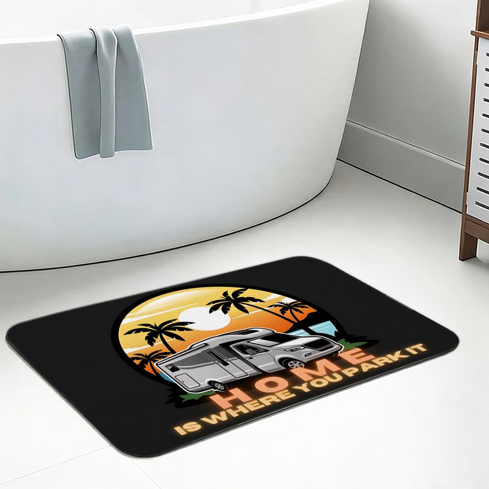 Pattern F-Fun C-Camping R-RV F - Quick Dry Diatomite Bath Mat ulasan dan harga