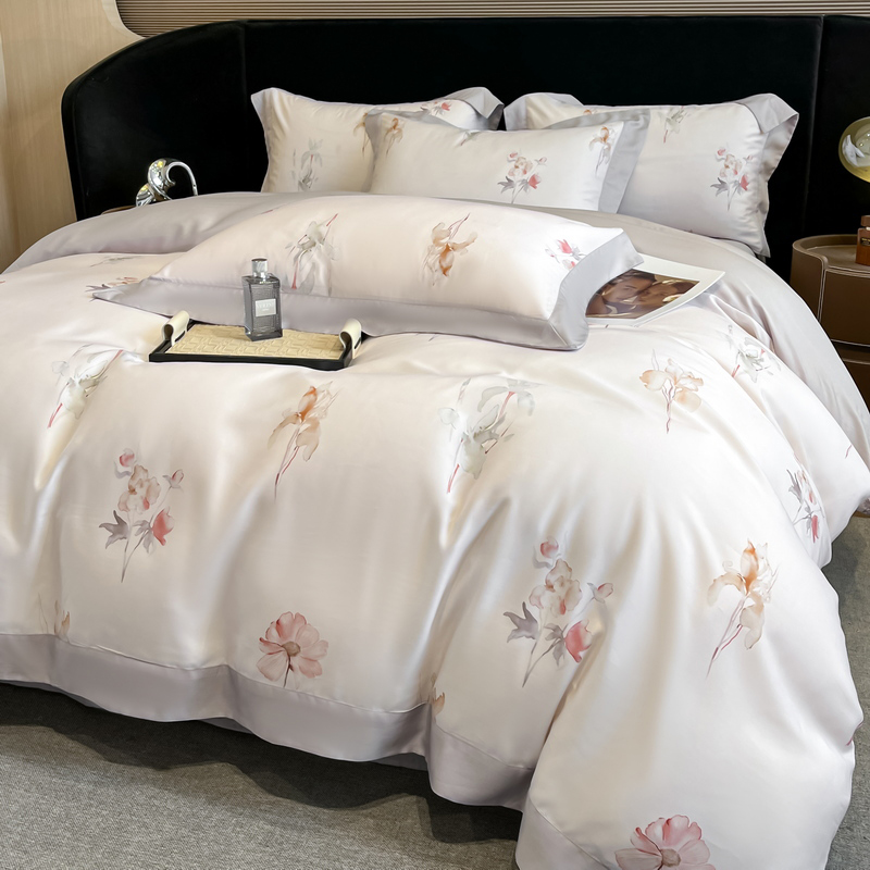 Flowers Printing Bedding Set L - Aesthetic Floral Duvet Cover ulasan dan harga